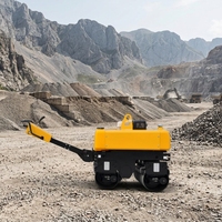 Compacteur vibrant à double tambour autopropulsé ROADWAY avec moteur Honda 13 CV, capacité 5 tonnes pour travaux de construction