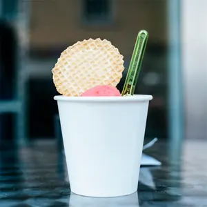 カスタム印刷された食品紙ボウルアイスクリーム紙コップ食品グレードの紙アイスクリーム用サンデーカップ