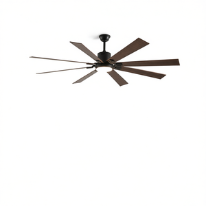 Ventilador de Techo de 72 Pulgadas, Madera de Nogal y Hierro, LED, 8 Aspas de Madera, Control Remoto, Motor DC, 6 Velocidades, Reversible, Silencioso, para Sala de Estar - Product Image 1