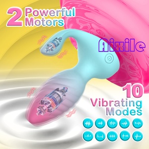 2 <strong>in</strong> 1 Anal <strong>Plug</strong> <strong>Vibrator</strong> Clitoris Stimulator Adult Dual Motors Anal Toys Remote Prostate Massager Vibrating Butt <strong>Plug</strong> for Women - Product Image 3