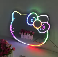 Miroir LED Néon - Décoration Lumineuse en Forme de Cœur Personnalisable, Lumière d'Ambiance Acrylique Dimmable pour Chambre à Coucher