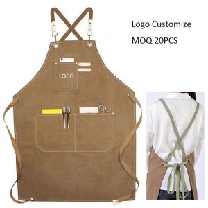 Delantales de Trabajo de Lona de Algodón de Alta Calidad con Tirantes Cruzados para Mujer y Hombre, para Artistas, Peluqueros, Baristas, Cafeterías, Panaderías - Product Image 2
