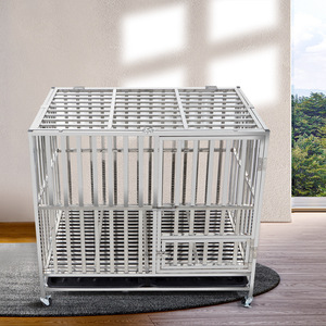 Ağır paslanmaz çelik köpek kafesi kulübesi sandık ve oyun parkı eğitim küçük köpek kapalı açık kapılar ve kilitler ile tasarım - Product Image 2