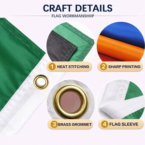 Drapeau du Pakistan personnalisé 3x5 pieds en polyester, impression simple face, œillets en laiton, double couture, vente en gros, 3x5 90x150cm - Product Image 4