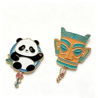Aimant de réfrigérateur en métal émaillé rigide Panda Sanxingdui, design personnalisé, cadeau OEM