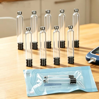 Cartouche d'encre stérile jetable en verre de 3 ml avec couvercle en aluminium et bouchon en caoutchouc, petite bouteille durable pour les soins de la peau
