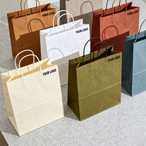 Çevre dostu kullanımlık hediye ambalaj toptan Kraft teşekkür ederim çanta perakende ve olaylar için marka promosyon çanta HONPAK - Product Image 2