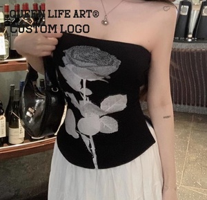 Top Corto da <span class=keywords><strong>Donna</strong></span>, Manica Corta, Vestibilità Ampia, Casual, Moda Personalizzabile con Logo, <span class=keywords><strong>Abbigliamento</strong></span> Grunge Y2K - Product Image 2