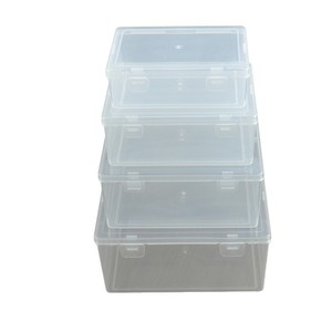 Transparent Plastic <b>Storage</b> <b>Box</b> Set Rectangle Covered For Toys Books Documents Paint Bottles Organizer 80-110 Char - Product Image 5