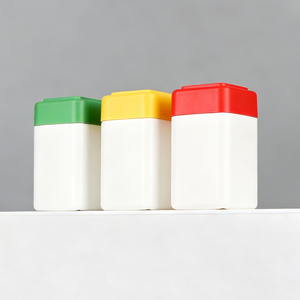 Envase Cosmético Cuadrado de Plástico, Color Blanco, Tapa Codificada por Color para Almacenamiento de Píldoras - Product Image 2