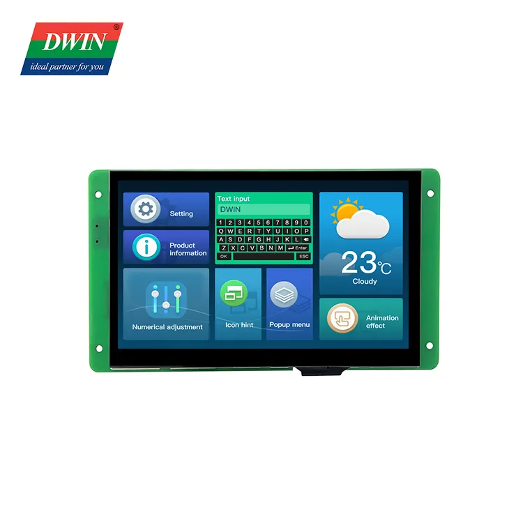 DWIN-pantalla LCD TFT de 7 pulgadas, pantalla LCD inteligente UART de 800x480, conexión a ESP32 STM PLC u otro