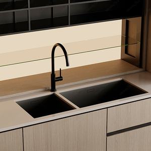 Gabinetes de Cocina Modernos de Madera Maciza con Isla para Uso en Hoteles y Residencias, Diseño Gratuito - Product Image 3