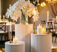 Ensemble de 3/5 supports à fleurs modernes en fer blanc, socle ondulé, présentoirs à gâteaux et desserts, décoration de fête et de mariage, haute qualité, durable