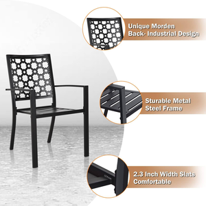 Ensemble de chaises de bistrot en fonte métallique imperméable à l'eau pour le jardin Mobilier de chaise de jardin Table de luxe moderne pour l'extérieur - Product Image 6