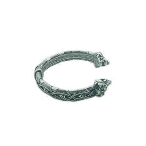 Brazalete Vikingo para Hombre, Joyería Pagana, Dios Nórdico Odín, Cabezas de Lobo, Anillos de Brazo, Chapado en Acero Inoxidable, Brazalete Trenzado - Product Image 1