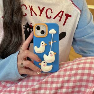 3D Animal lindo pato <span class=keywords><strong>colgante</strong></span> <span class=keywords><strong>funda</strong></span> de teléfono para <span class=keywords><strong>iPhone</strong></span> 17 Pro Max <span class=keywords><strong>13</strong></span> 15 14 16 fundas de teléfono de silicona de dibujos animados - Product Image 2