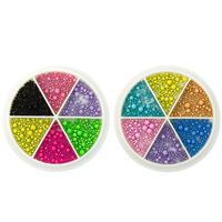 6 Grilles Macaron Coloré Acier Nail Beads 3D Métal Boules Manucure Fournitures pour DIY Artisanat Décoration Nail Art Charmes Décor