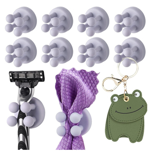 מחזיקי מברשת שיניים סיליקון-hooks דבק קיר רכוב על קיר תלוי בתליית גג משרד כבל מטבח וחדר אמבטיה - Product Image 6