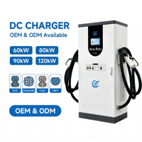 Nouvelle station de recharge rapide pour véhicules électriques DC 80kW~90kW, CCS2/SAE J1772/CHAdeMO en option, chargeur commercial à montage au sol avec OCPP 1.6J