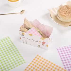 厚手の正方形18cmラミネート加工耐油紙ハンバーガーボックスランチボックスケーキサンドイッチ包装紙卸売 - Product Image 2