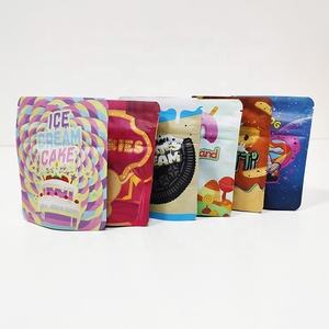 Edible Packaging Packaging Bag Ziplock In Stock And Custom Plastic Resealable Ziplock Smell Proof Edible 3.5g Cookie Mylar Packaging Pouches Bags