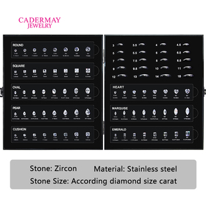 Cadermay 3-15 USA Ring Sizers 8 formas 6A Cubic Zirconia Diamond Carat Weight Ruler Comparación Size Chart Set <span class=keywords><strong>para</strong></span> joyería - Product Image 2