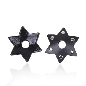Patch en cuir hexagonal pour mamelons féminins, pour seins à double pointe, harnais de bondage SM, couleur personnalisée, marque Huawen, sexuel - Product Image 4