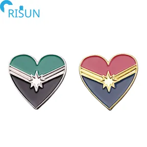 Eu and US Film Television Peripherals Marvel Superheroes Captain Marvel Justice League Love Couple Dripping Badges Enamel Pin
