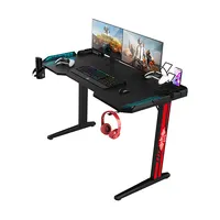 I-förmiger Computer-Spieltisch mit LED-Schwarz Cool E-Sport-Schreibtisch PC Gamer-Schreibtisch RGB-Gaming-Schreibtisch Fabrik
