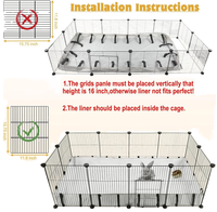 Cage pour animaux de compagnie d'intérieur en métal avec bouton-pression, respirante, pour petits animaux, cochon d'Inde, pliable, grande maison pour lapins et rongeurs