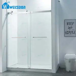 Factory Direct Sliding Frameless Shower Cabin Stainless Steel Bathroom Shower Room Glass Shower Enclosure