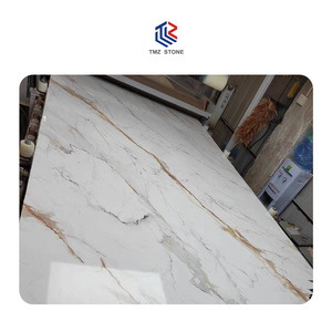 TMZ 7001 Calacatta Gold PD <strong>Artificial</strong> Stone White Printed <strong>Quartz</strong> Luxury Modern Design Slabs Polished for Kitchen <strong>Countertop</strong> - Product Image 4