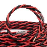 Cable de Conexión de Cobre con Aislamiento de PE, Par Trenzado, Rojo y Blanco, Conductor de Cobre para Conexiones Eléctricas
