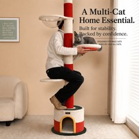 Lighthouse Full Sisal Arbre à chat multi-niveaux, gain de place, du sol au plafond, sans assemblage requis, avec maisonnette et structure d'escalade