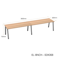 Bureau rectangulaire extensible moderne 240cm-360cm L 80cm P 75cm H, poste de travail de bureau pour 2 personnes, table d'étude