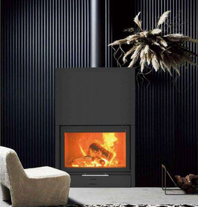 Chimenea de Hierro Fundido Independiente para Villa, con Vidrio, Diseño Moderno, Combustible de Leña o Pellets, 14kw de Calefacción, para Sala de Estar de 120-150 m² - Product Image 1