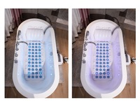 Alfombrilla de Baño de Burbujas de PVC, Colorida, Silenciosa, con Luces de Hidroterapia, Control Remoto, 6 Velocidades Ajustables, Burbujas Duraderas