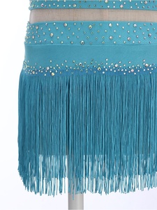 Tops Cortos Brillantes con Pedrería para Niñas, Cuello Halter, Malla Recortada, Ropa para Actuaciones Escénicas, en Varios Colores - Product Image 5