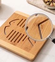 Sous-plat en bambou résistant à la chaleur, forme de poisson creuse, pour table, pour plats chauds, bols, assiettes, dessous de verre, nappe de cuisine, logo personnalisé, vente en gros