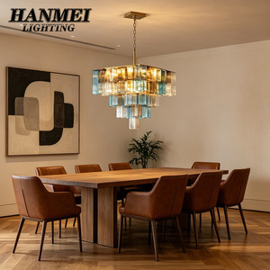 French Murano Glass <b>LED</b> Chandelier Adjustable Height-Warm White <b>Light</b> <b>for</b> Villa Bedroom Living <b>Room</b>-Retro Luxurious Lighting HM- - Product Image 3