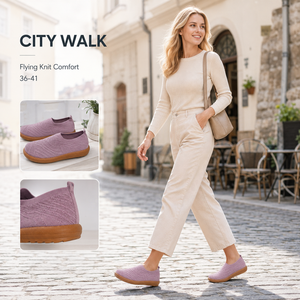 Scarpe Donna Jacquard Onde Flyknit Slip On Camminata Città Rete Traforata Traspirante Suola Gomma PVC Leggera Abaya Musulmana - Product Image 3