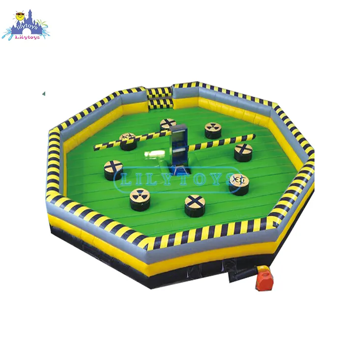 Best quality pvc tarpaulin inflatable sport game , inflatable wipeout obstacle course