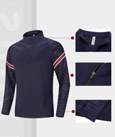 Survêtement de football personnalisé avec logo pour homme, demi-zip, uniforme de sport de qualité supérieure, ensemble 2 pièces, fabricant en gros