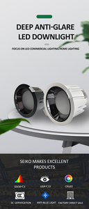 Aluminio empotrado SMD CCT cambiable regulable <span class=keywords><strong>Downlight</strong></span> 7W 10W 12W 15W <span class=keywords><strong>20W</strong></span> techo empotrado <span class=keywords><strong>LED</strong></span> Down Light para Proyecto de hotel - Product Image 5