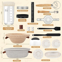 Kit de démarrage pour levain de pain à bas prix, 21 pièces, écologique, compatible lave-vaisselle et four, panier de levage en corde de coton