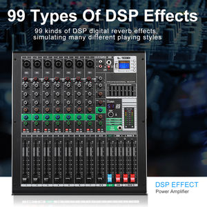 Console de mixage audio alimentée YAIKA GM9 avec 99 types d'effets DSP intégrés, amplificateur de puissance 600W+600W, 9 canaux - Product Image 5