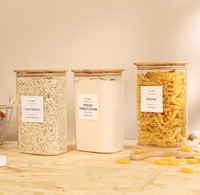 Vente en gros de couvercles en bambou carrés de qualité alimentaire personnalisés avec joint pour le stockage de pots de 51 FL OZ
