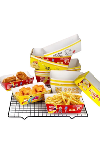 SGP Premium Fast Food Boîte de papier Emballage Plateau de bateau empilable pour collations Conteneur de papier kraft jetable Matériaux recyclés - Product Image 2