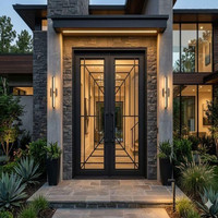 Fabricant chinois de portes d'entrée en fer forgé, porte de sécurité en métal sur mesure pour projets de villas