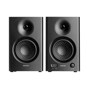 Edifier MR4 speaker Monitor, sistem suara hitam 2.0 speaker rak buku Studio aktif 42W